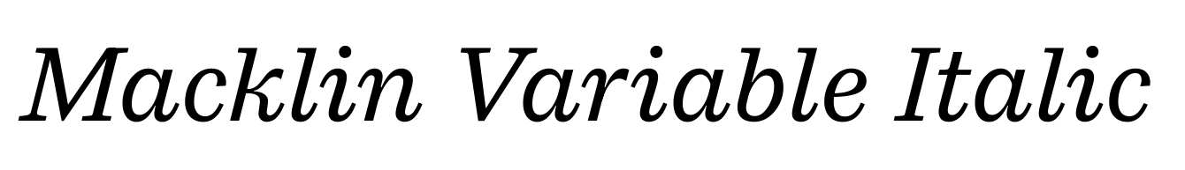 Macklin Variable Italic